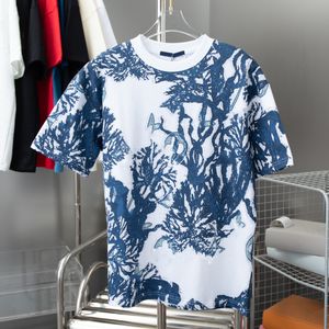 Nieuwe Heren Dames Designer Casual Luxe Blauw Patroon T-shirts Brief Afdrukken Shirts Mode T-shirt Zomer Parijs Katoenen Tops Tee