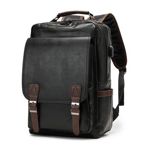 Nouveau sac à dos en cuir de luxe pour hommes et femmes, grands sacs à dos pour ordinateur portable, Mochilas noirs, cartable pour filles et garçons de voyage