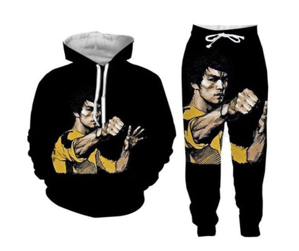 Nouveau Menwomens Bruce Lee Funny 3D Print Fashion Tracksuit Hip Hop Pants Hoodies F092977690