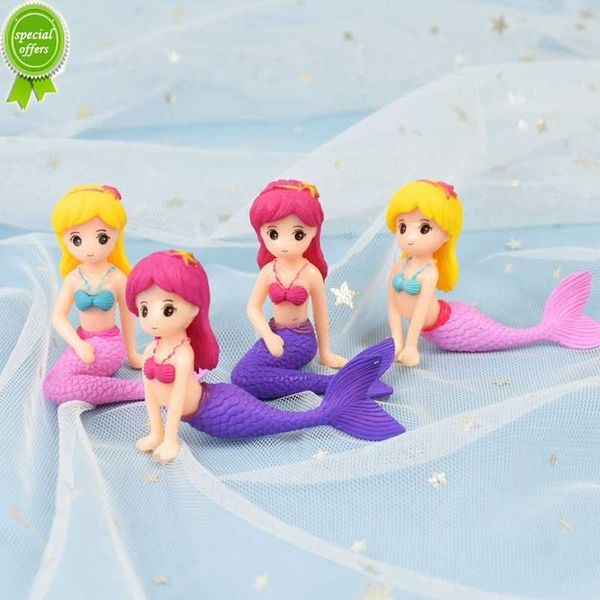 Nuevas decoraciones de fiesta de sirena Ocean World Girl Cake Topper para niños Little Mermaid Birthday Party Cake Decor Gift Wedding Favors