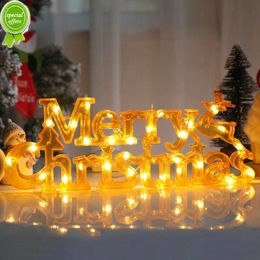 Nieuwe Merry Christmas Light String Fairy Guirlande Kerstversiering Kerst LED Brief Tag Woondecoratie Nieuwjaar Xmas Gift