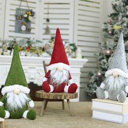 Nuevo Feliz Navidad sueco Santa Gnomo muñeco de peluche adornos hecho a mano elfo juguete vacaciones decoración de fiesta en casa decoración de Navidad