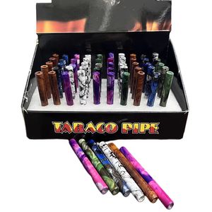 Tuyau à main en forme de Cigarette en métal, 100 pièces par Lot, en alliage d'aluminium de 78mm, un frappeur, accessoires pour fumer