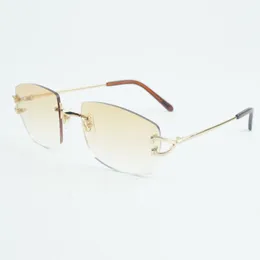 Nuevas gafas de sol de garra de metal 3524034 con lentes de 60 mm y brazos de metal, 3.0 mm de espesor, tamaño 60-18-135 mm