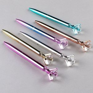 Nouveau métal paillettes cristal stylos à bille stylo diamant stylos à bille StudentSchool cadeaux papeterie bureau écriture Signature fournitures Fjqni