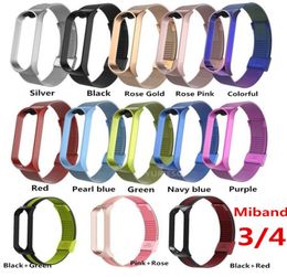 Nueva correa de acero inoxidable de metal para Xiaomi Mi Band 4 Correa de muñeca para Xiaomi Miband 4 3 Pulsera para mi banda 42107739