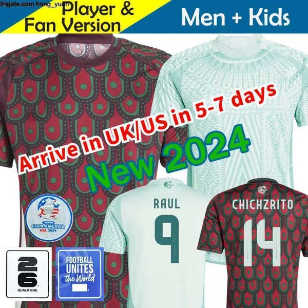 Nouveau-Mexique Copa America Raul Chicharito Soccer Jerseys Lozano Dos Santos Football Jersey 24 25 Kids Kit H.Lozano Men Set Shirts Uniforms Fans Joueur