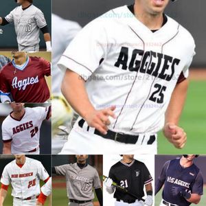 New Mexico State Baseball jersey alle gestikte aangepaste heren dames truien Gianni Horvat Thomas Teel Logan Gallina Preston Godfrey Romeo Ballesteros Hayden Walker