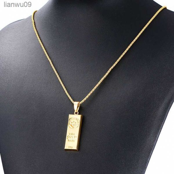 Nuevo collar MGOLD WE TRUST para hombres y mujeres colgante de color dorado collar de hip hop L230704