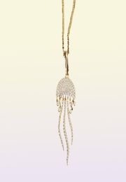Nouveau micro-cristal Jellyfish Luxury clavicule chaîne Collier Ocean Design tropical Tassel Gold Color Femme Collier ZK30 X07073262057661926