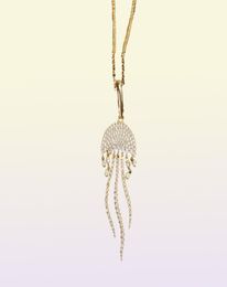 Nouveau micro-cristal Jellyfish Luxury clavicule chaîne Collier Ocean Design tropical Tassel Gol Color Femme Collier ZK30 X07073262058369211