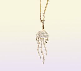 Nouveau micro-cristal gelée de luxe Collier de chaîne de clavicule de luxe Ocean Design tropical Tassel Gol Color Femme Collier ZK30 X07073262058232750