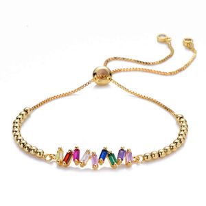 Nouveau micro-incrusté zircon réglable seri diamant incrusté bracelet oeil papillon vague couleur arc-en-ciel