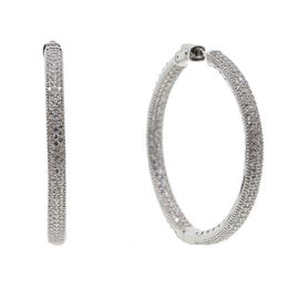 nuovo micro pave cz grande orecchino a cerchio 25mm 50mm 2 gioielli di moda di dimensioni cubic zirconia argento lucido placcato gioielli classici2817