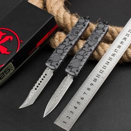 Nieuwe Micro tech ELMAX Automatisch Mes Damascus Stalen Blad Aluminium Handvat Camping Outdoor Tactical Combat Zelfverdediging Messen EDC Pocket Tool UT85 UT88 BM 4600