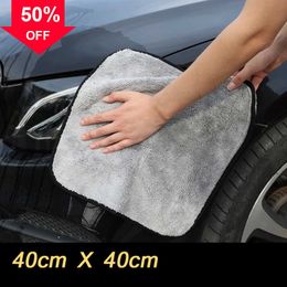 Nieuwe microfiber autowashanddoeken dubbel verdikte pluche geweldige absorberende autodoek voor het reinigen van auto's, ramen, tegels, servies, spiegels
