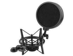 Nouveau support de support de support de choc microphone avec écran de filtre pop intégré microphone microchocyte professionnel monte9104604