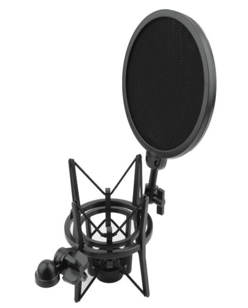 Nouveau support de support de support de choc microphone avec écran de filtre pop intégré microphone microchocyte professionnel monte 3274042