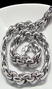 Nieuwe Midden -Oosterse stijl Silver Pure 316L roestvrij staal zilveren ovaal touwketting link ketting in mannen sieraden 9mm 200399952258