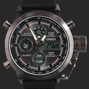 Nieuwe Militaire Stijl Digitale Quartz Mannen Sport Horloge Dual Time Datum Day Display LED Multifunctionele Horloges Relogio Masculino G1022
