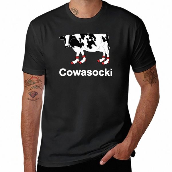 Nouvelle vache à lait en chaussettes - Cowasocki Cow A Socky T-Shirt Vêtements esthétiques vêtements mignons hauts t-shirts noirs pour hommes a5fE #