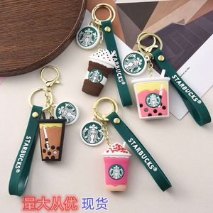 Nieuwe Melk Thee Kopje Starbucks Sleutelhanger Creatieve Ijs Sleutelhanger Hanger Auto Tas Hanger Gift