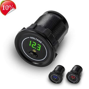 Nouveau Mini 12 V/24 V compteur de tension de voiture moto bateau LED panneau de voltmètre numérique avec interrupteur marche/arrêt alarme basse tension accessoires de voiture