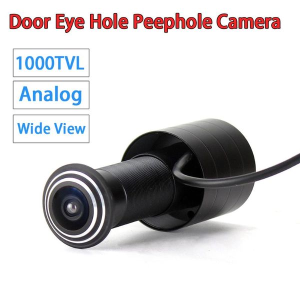 Caméras Mini analogique CVBS 1000TVL porte oeil trou judas caméra 170 degrés vue large CCD filaire couleur visionneuse vidéo