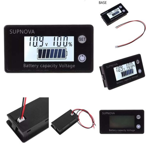 Nouvel mini indicateur de capacité de batterie DC 10V-100V Acidre au plomb Lithium Lifepo4 Voltmètre Voltmètre Voltage 12V 24V 48V 72V