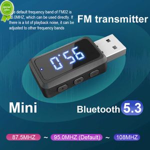 Nuevo Mini Bluetooth 5.3 USB Transmisor FM Receptor con pantalla LED Llamada manos libres Kit de coche Auto Audio inalámbrico para radio Fm