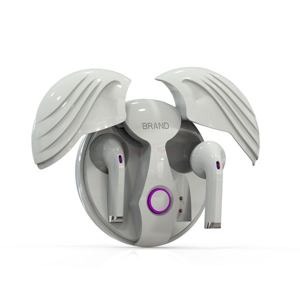 Nouveau mini casque Bluetooth véritable écouteurs sans fil ailes d'ange écouteurs TWS stéréo Sport jeu vidéo Rock Style conception écouteur avec suppression du bruit micro brassard