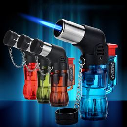 NOUVEAU MINI BUTANE JET TORCH LIGHTERS CIGRACHETHER TEIN-FORT LUILER COULEUR RÉNERNE PLASTIQUE BURNER INFRIGNEMENT