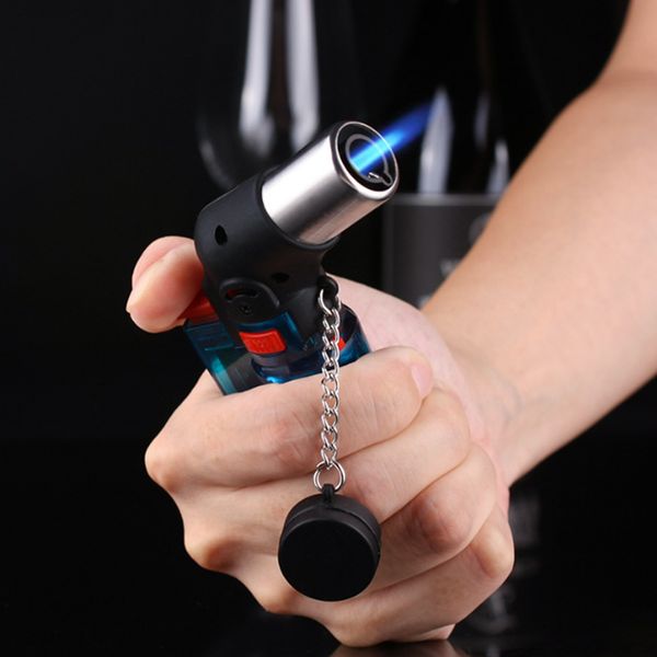 Nouveau Mini Butane Jet Torche Briquets Cigarette Coupe-Vent Briquet Couleur Aléatoire En Plastique Feu Allumage Brûleur Torches De Cuisine Briquet Cuisine BBQ