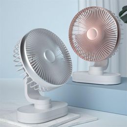 NIEUWE Mini Fan Draagbare DC 5 V USB Oplaadbare Sterke Wind Kleine Tafel Stille Fan Geruisloze Oscillerende Desktop Cooling Fan276y