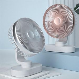 NIEUWE Mini Fan Draagbare DC 5 V USB Oplaadbare Sterke Wind Kleine Tafel Stille Fan Geruisloze Oscillerende Desktop Cooling Fan264y