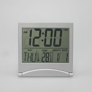 New mini Folding table calendar electronic clock ultra-thin travel with date temperature alarm clock It's easy to take with you