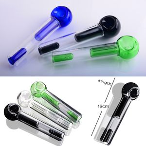 NIEUW Glazen pijp met mini-handvat Glazen bubbler rookpijp Spoon Bubbler Hybride morsbestendige rookpijp zonder verzendkosten