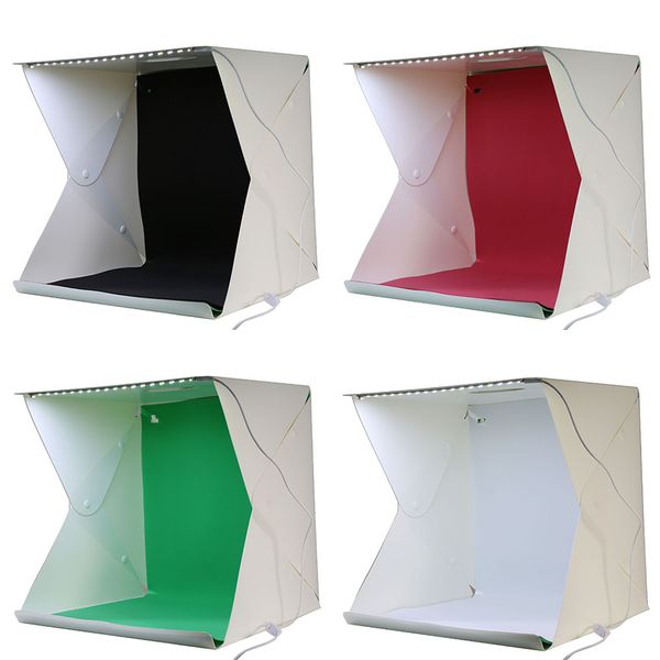 Freeshipping NUEVO mini L LED Light Folding Studio Diffuse Soft Box Photo Studio Accesorios con fondo negro blanco rojo verde