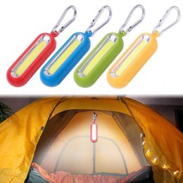 Nouveau Mini lampe de poche LED Portable COB KeyChain Pocket Light 3Modes à piles Lampe de travail d'urgence Camping en plein air Lampe Lanterne