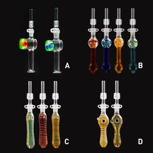 Narguilé verre NC kit avec 10mm 14mm pointes de quartz Keck Clip narguilé Silicone conteneur récupérateur Nector collecteur pour fumer