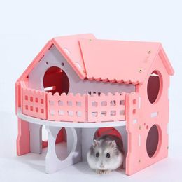 Nieuwe Mini Kleine Hamster Nest Konijn Egel Huisdier Blokhut Dier Slaaphuis Supplies251Q