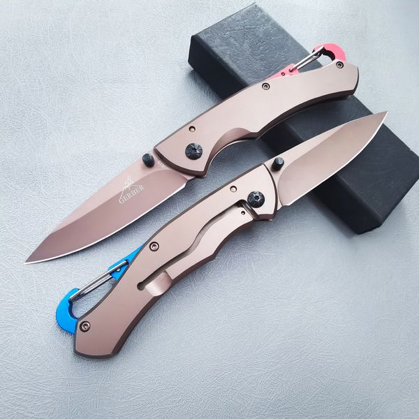 Nouveau mini-titanium Keychain Pocket Knife Outdoor Camping Couteau pliant tranchant Couteau de poche en acier inoxydable