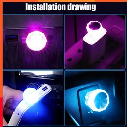 Nuevo Mini USB Car Interior Light Neon Atmósfera Lámpara ambiental Accesorios Lámpara decorativa Iluminación de emergencia PC Luz colorida