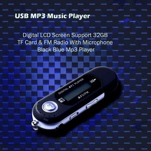 Nieuwe Mini USB MP3 Muziekspeler Digitale LCD Scherm Ondersteuning 32GB TF Card FM Radio Met Microfoon Zwart blauw MP3 Speler Raden