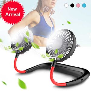 New Mini USB Portable Fan Hands-free Neck Fan Rechargeable Battery Small Portable Sports Fan 2000mA Desk Hand Air Conditioner cooler