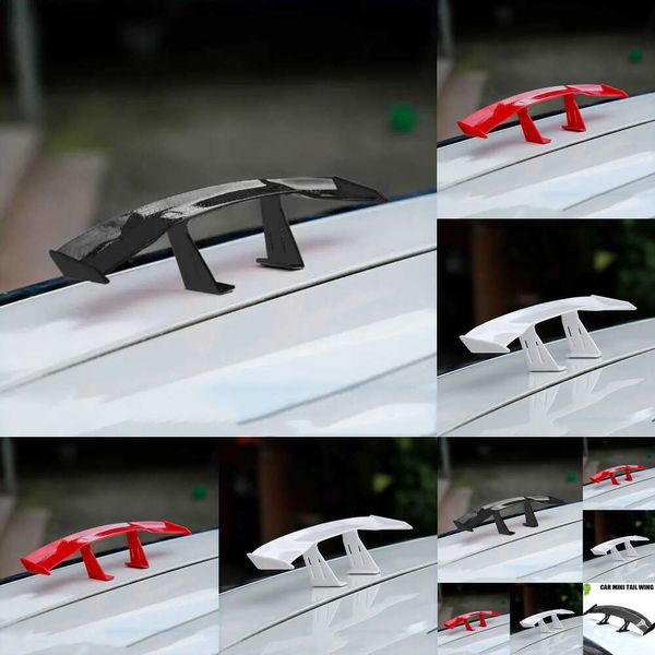 Nouvelle mini-aile en fibre de carbone look ailes de queue modifiées modèles simples de décoration de spoiler arrière automatique accessoires de voiture