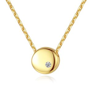 Nouveau design minimal Round S925 Collier pendentif argenté Femme Jewelry Korea Fashion Luxury Geométrique Collier Collier Collier d'anniversaire