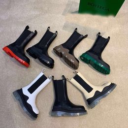 New Miss Designer Boots B Cuero genuino Martin Tobillo Chaelsea Boot Moda antideslizante Onda de color Suela de goma Cincha elástica Lujo Comodidad Zapatos exquisitos
