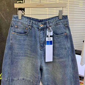 Nieuwe mm6/magilla zomer losse rechte been wijd been gewassen jeans mode veelzijdige luie stijl lange broek trendy