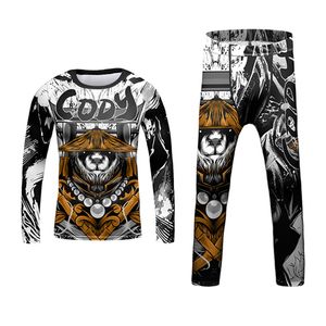 Nouveau T-shirt MMA Kid Rashguard Jiu Jitsu + pantalon Set Boy Girl Bjj Rash Guard Sports Vaies Muay Thai Shorts Gym Boxing